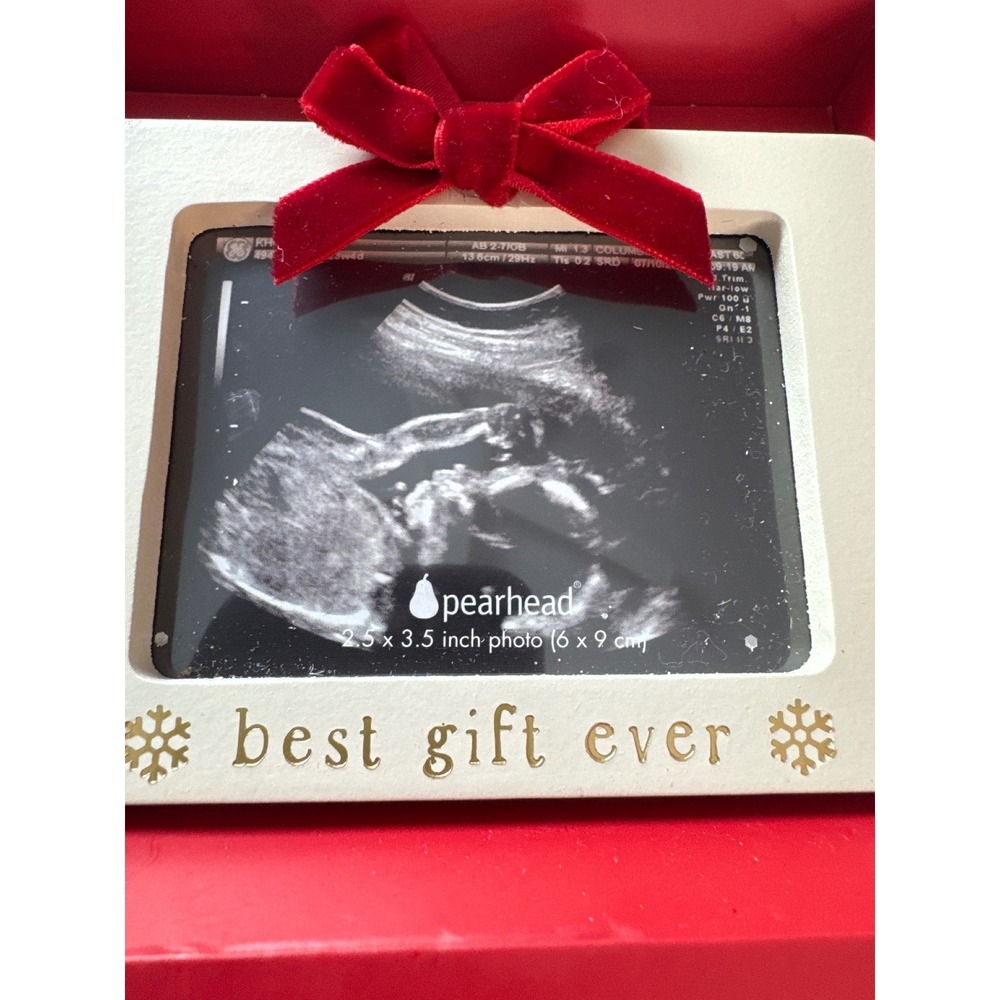 Pearhead Best Gift Ever Sonogram Ornament Baby Pregnancy Christmas NEW